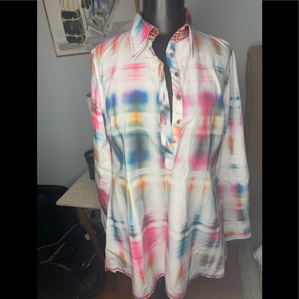 Georg Roth Sequin Tye Dye Blouse Size Small